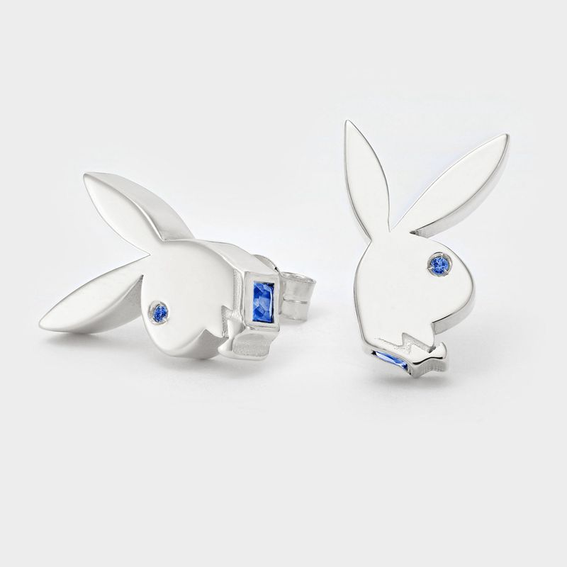 Joyería Playboy Fancy Bunny Earring Studs Hombre Turquesa | 7815-AMWPO