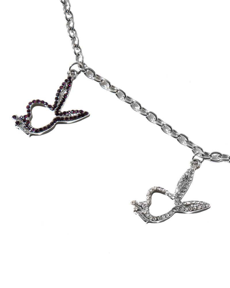 Joyería Playboy Multi-Rabbit Head Necklace Mujer Grises | 6951-SLFEH