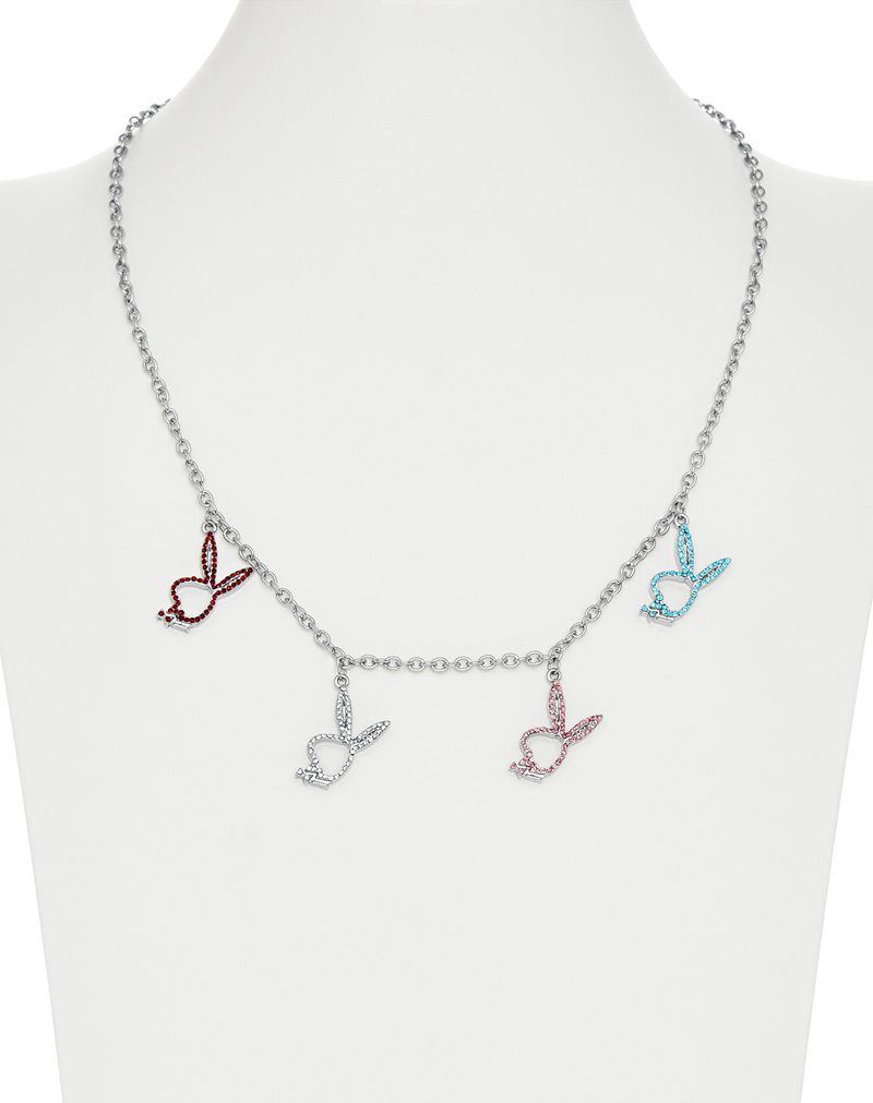 Joyería Playboy Multi-Rabbit Head Necklace Mujer Grises | 6951-SLFEH