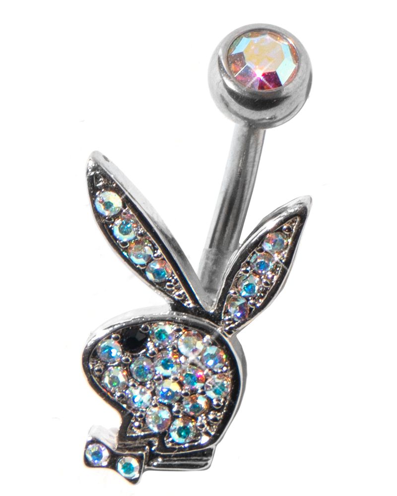 Joyería Playboy Pave Rabbit Head Belly Ring Mujer Plateados | 7962-LUCSH