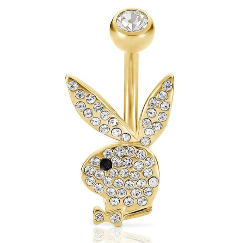 Joyería Playboy Pave Rabbit Head Belly Ring Mujer Plateados | 7962-LUCSH