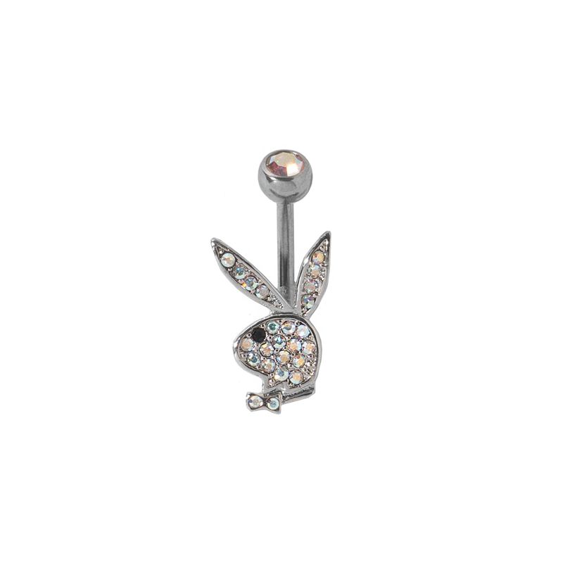 Joyería Playboy Pave Rabbit Head Belly Ring Mujer Plateados | 7962-LUCSH