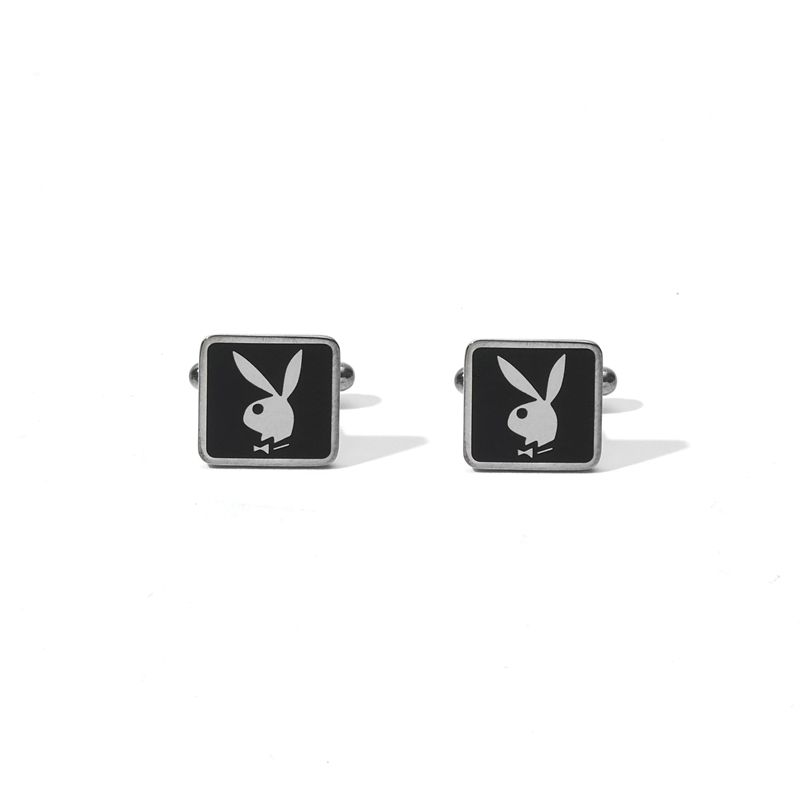 Joyería Playboy Rabbit Head Cufflinks Hombre Plateados | 6925-GKWEJ