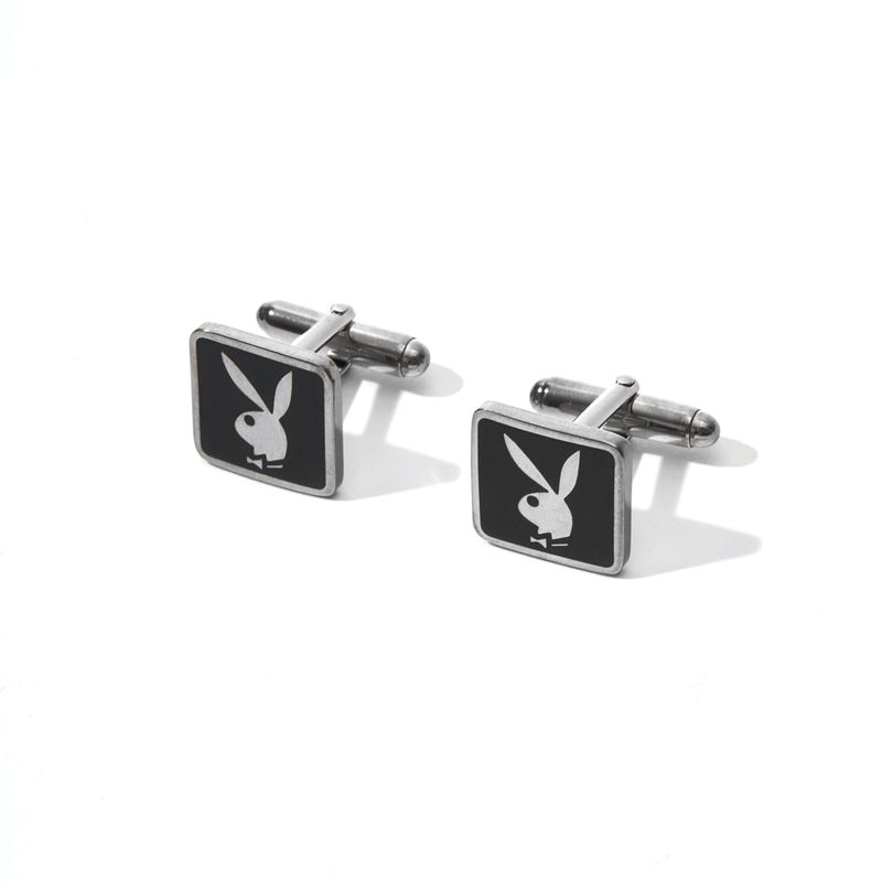 Joyería Playboy Rabbit Head Cufflinks Hombre Plateados | 6925-GKWEJ