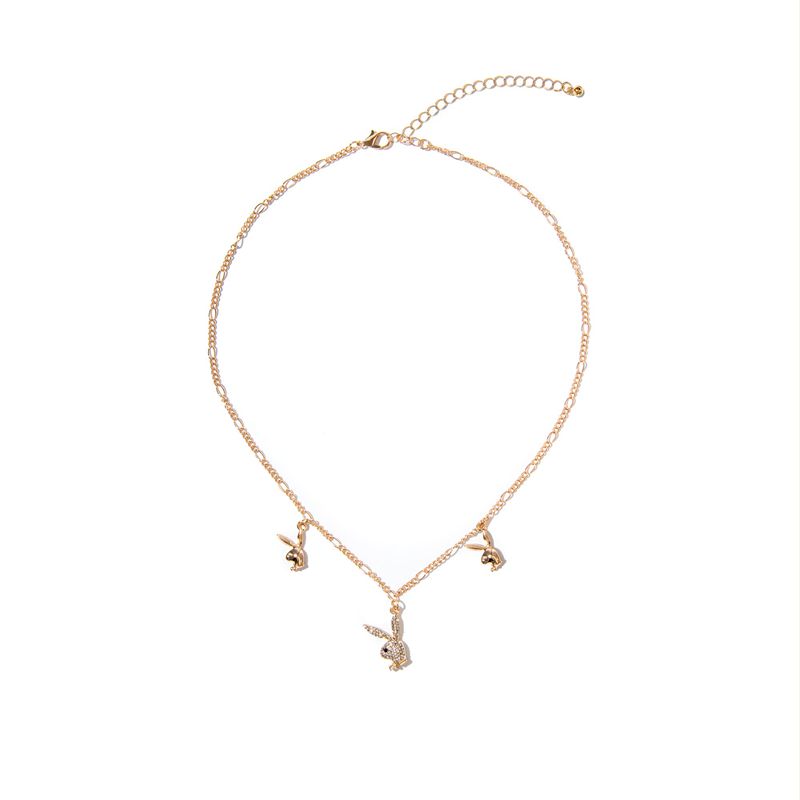 Joyería Playboy Rabbit Head Dangle Necklace Mujer Dorados | 7251-RJBVC