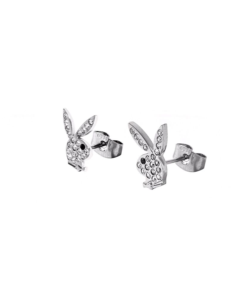 Joyería Playboy Rabbit Head Pave Stud Earrings Mujer Dorados | 1629-ADGCK