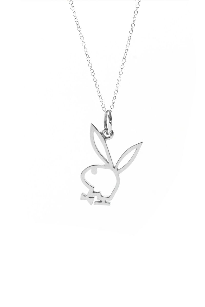 Joyería Playboy Rabbit Head Playmate Necklace Mujer Plateados | 0194-HZGOA