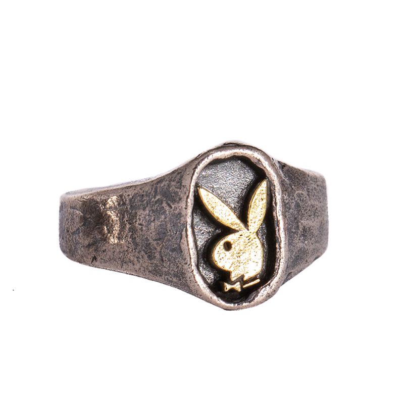 Joyería Playboy Rabbit Head Signet Ring Hombre Metal | 4915-ZXDMC