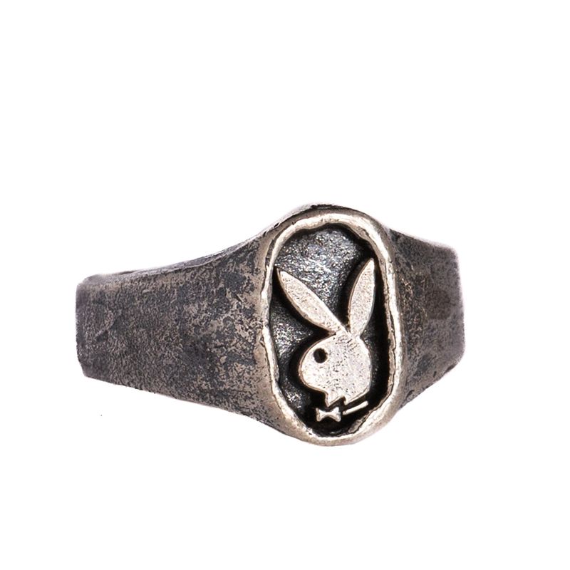 Joyería Playboy Rabbit Head Signet Ring Hombre Metal | 4915-ZXDMC