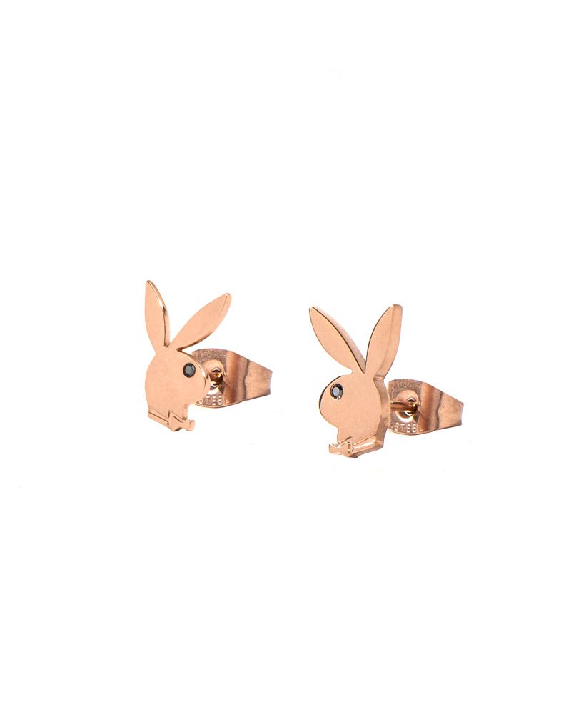 Joyería Playboy Rabbit Head Stud Earrings Mujer Plateados | 1849-QSALV