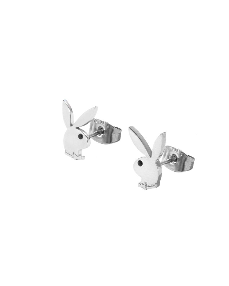 Joyería Playboy Rabbit Head Stud Earrings Mujer Plateados | 1849-QSALV