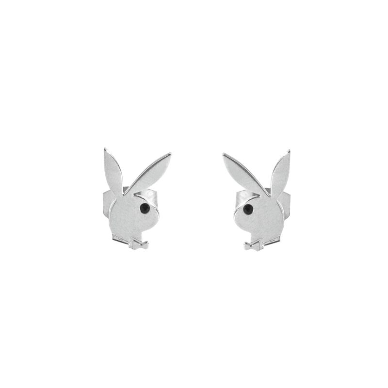 Joyería Playboy Rabbit Head Stud Earrings Mujer Plateados | 1849-QSALV