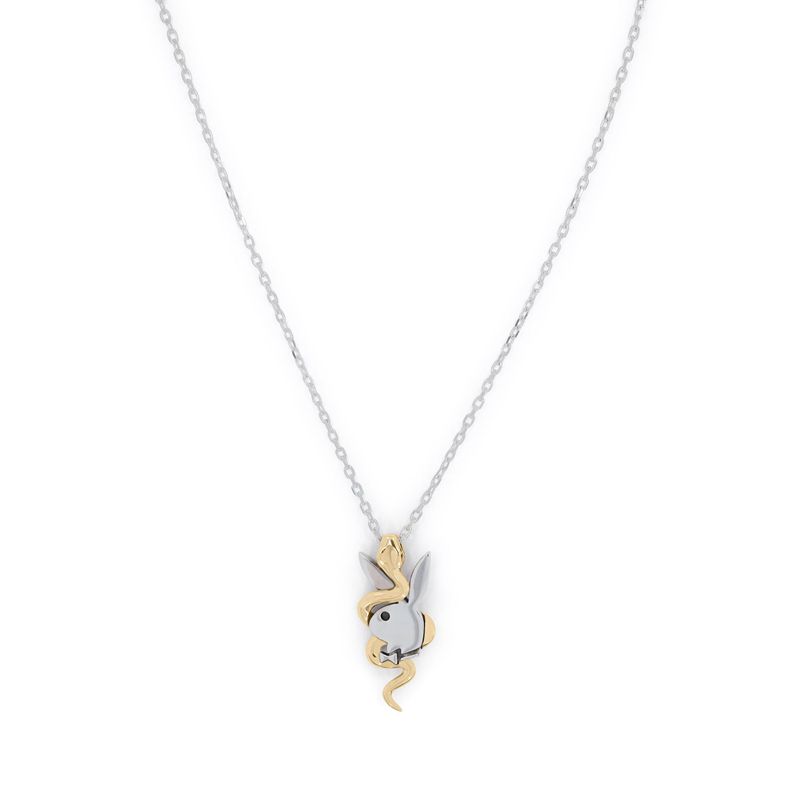 Joyería Playboy X The Great Frog Entwined Pendant On Chain Hombre Plateados Dorados | 4759-OGTXW