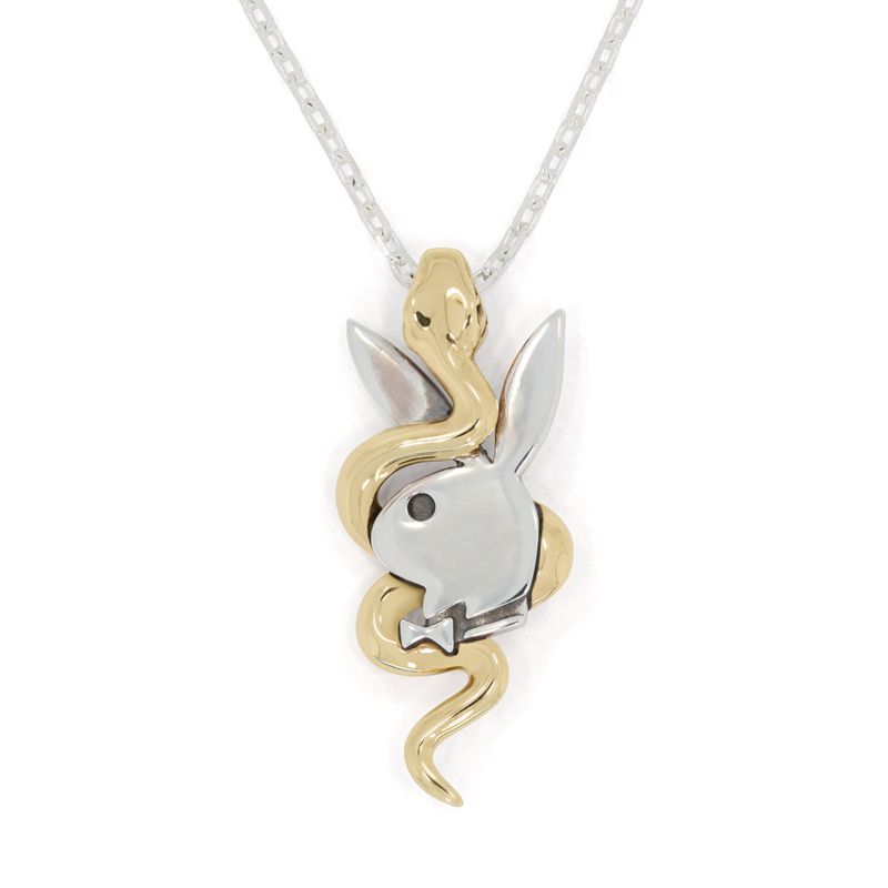 Joyería Playboy X The Great Frog Entwined Pendant On Chain Hombre Plateados Dorados | 4759-OGTXW