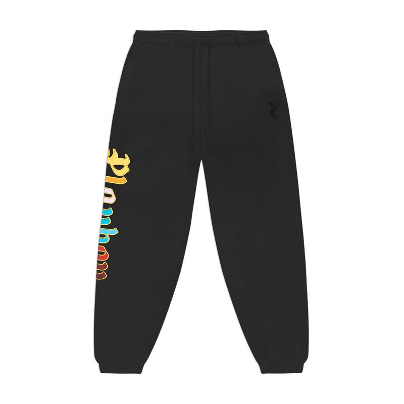 Pantalones Deportivos Playboy Amenities Hombre Negros | 4356-LVFWG