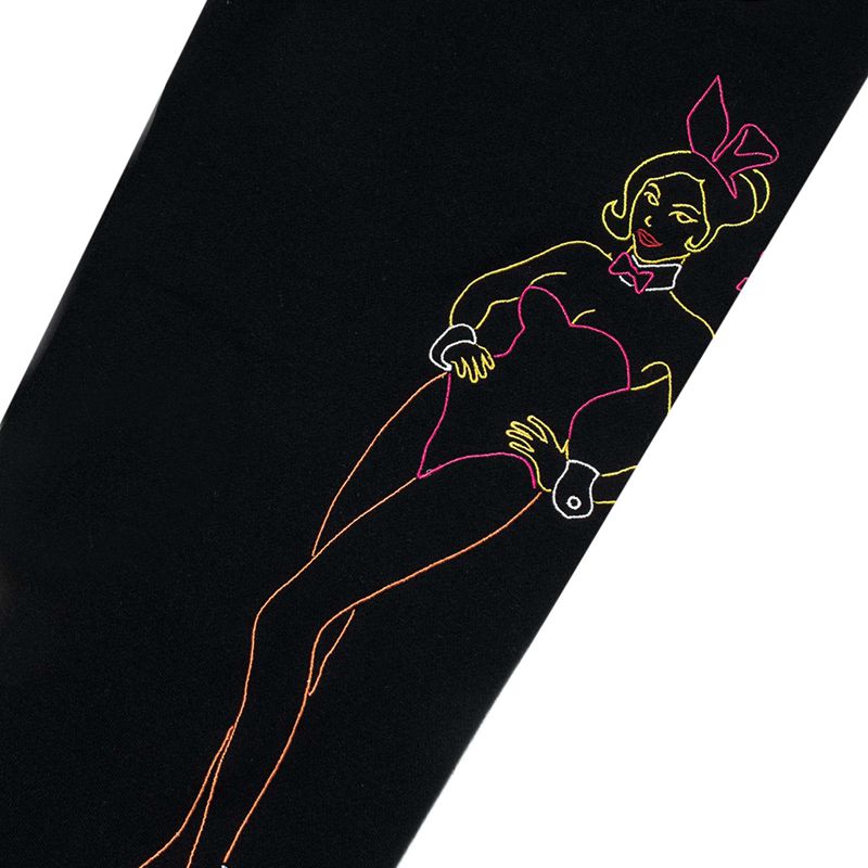 Pantalones Deportivos Playboy Bunny Outline Hombre Negros | 9863-VRSNG