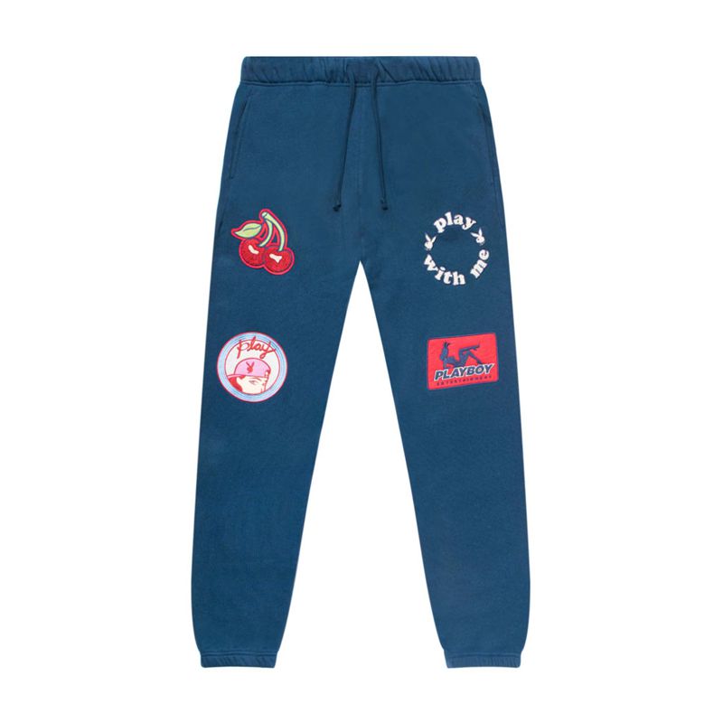 Pantalones Deportivos Playboy Championship Sweatpant Hombre Azul Marino | 0762-SPKFC