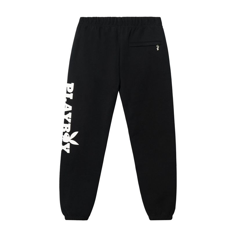 Pantalones Deportivos Playboy Classic Logo Hombre Negros Blancos | 2983-ZRXAG