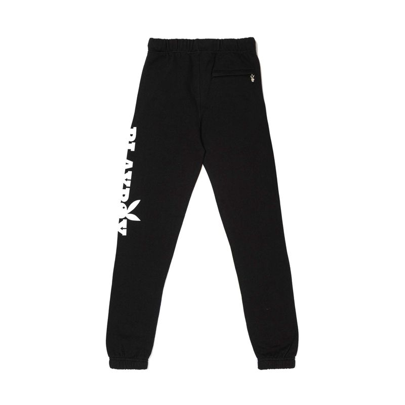 Pantalones Deportivos Playboy Classic Logo Hombre Negros Blancos | 2983-ZRXAG