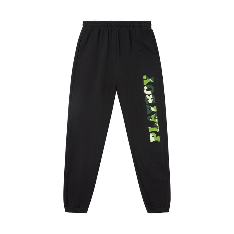 Pantalones Deportivos Playboy Hare Green Camo Hombre Negros Verdes | 7385-AKOUR