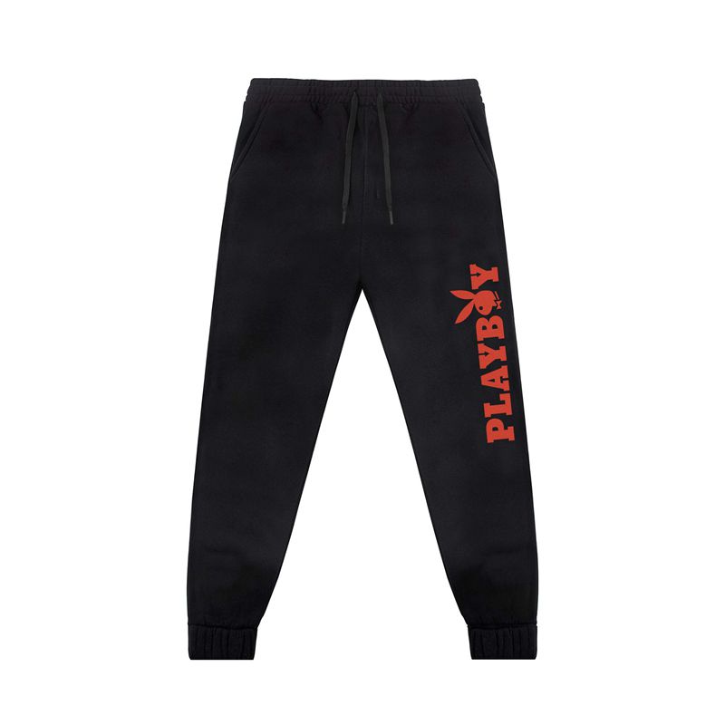 Pantalones Deportivos Playboy Masthead Hombre Negros Rojos | 1502-LCMFI