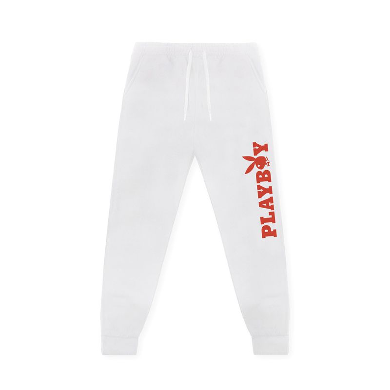 Pantalones Deportivos Playboy Masthead Hombre Negros Rojos | 1502-LCMFI