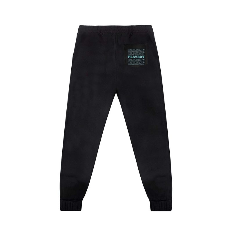 Pantalones Deportivos Playboy Masthead Hombre Negros Rojos | 1502-LCMFI