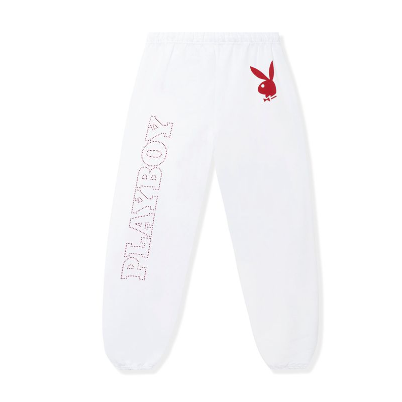 Pantalones Deportivos Playboy Masthead Washed Hombre Blancos Rojos | 5240-NEVSP