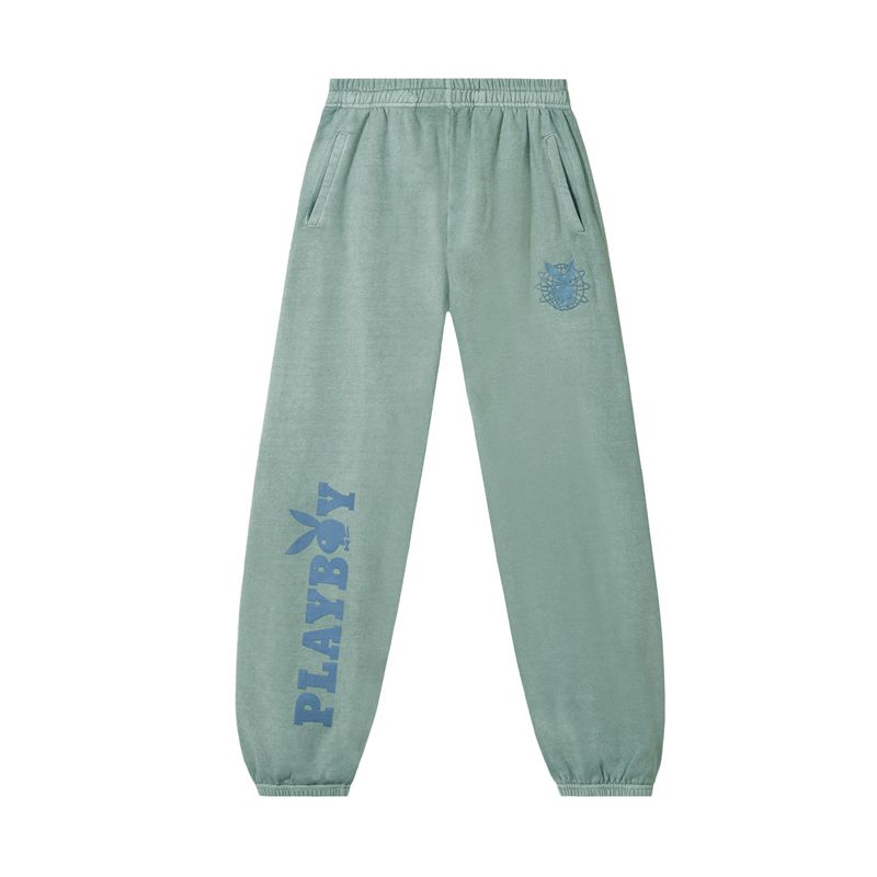 Pantalones Deportivos Playboy Sun Washed Plby Sweatpant Hombre Verdes Azules | 8234-ZGDXV