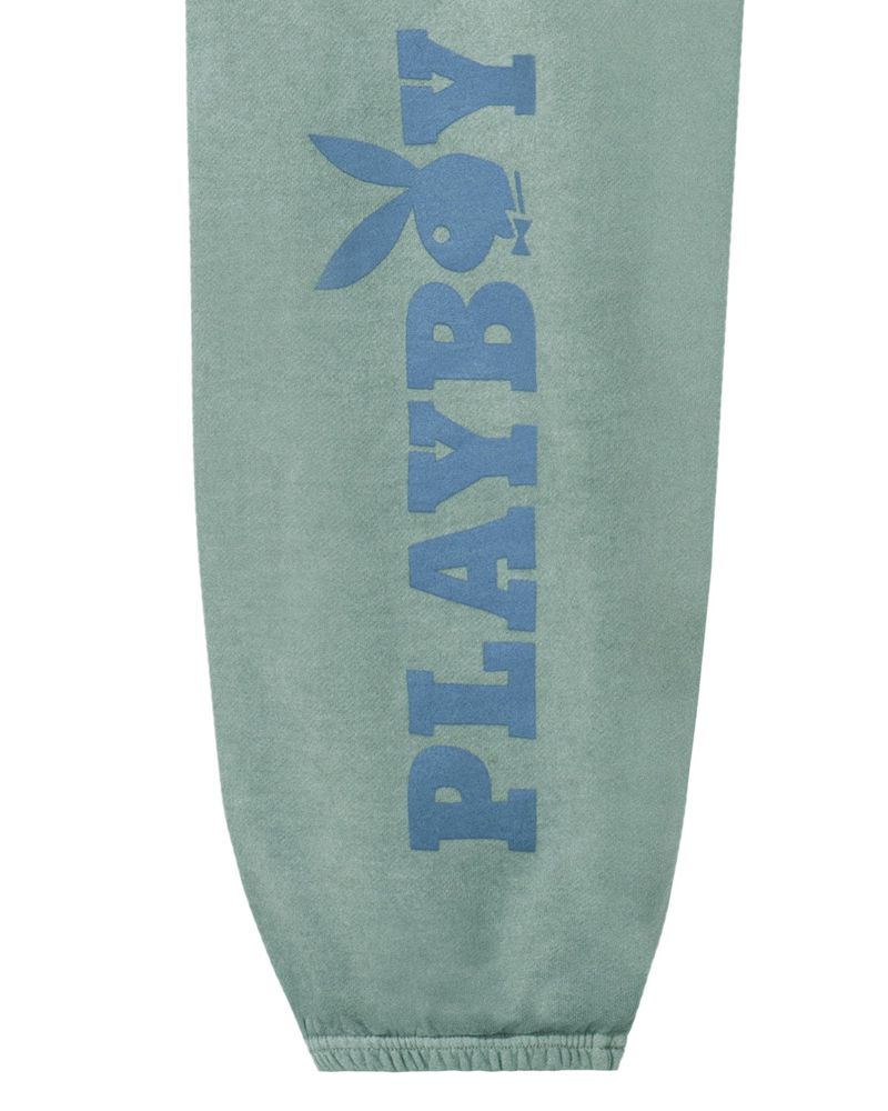 Pantalones Deportivos Playboy Sun Washed Plby Sweatpant Hombre Verdes Azules | 8234-ZGDXV