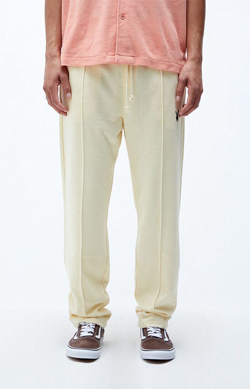 Pantalones Deportivos Playboy Terry Sweatpant Hombre Blancos | 7432-FKPUT