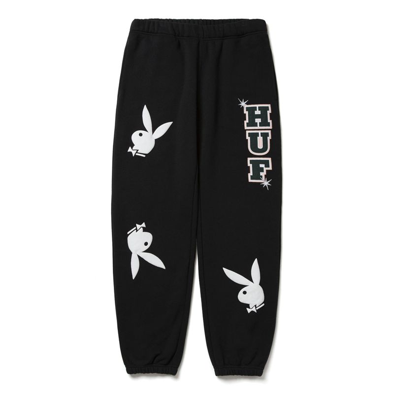 Pantalones Deportivos Playboy X Huf Rabbit Head Hombre Negros | 7126-BSGIK