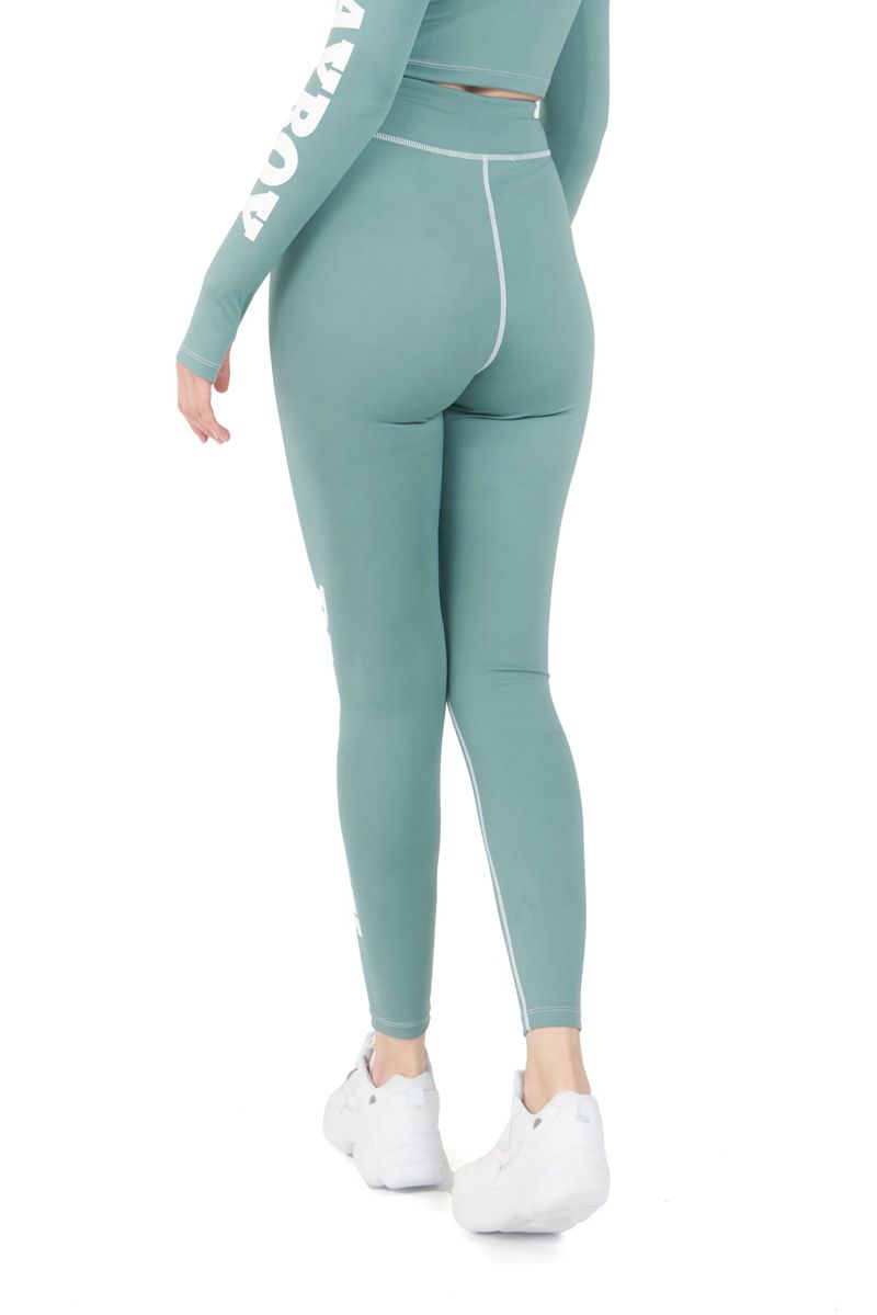 Pantalones Playboy Active Branded Legging Mujer Verdes | 8965-ALXQR