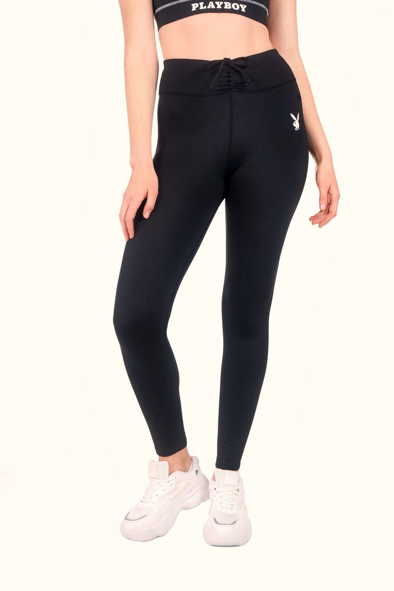 Pantalones Playboy Active Ruched Waistband Leggings Mujer Grises | 7295-XRCDH