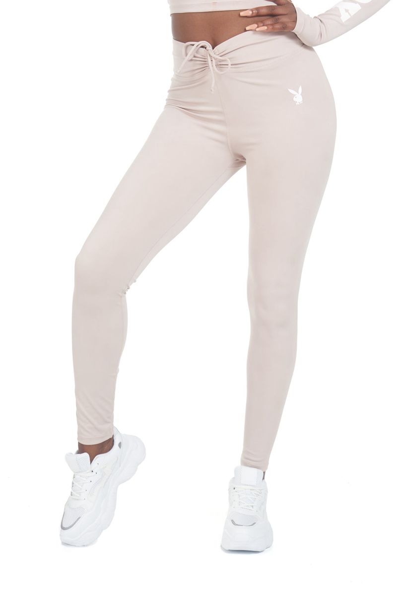 Pantalones Playboy Active Ruched Waistband Leggings Mujer Grises | 7295-XRCDH