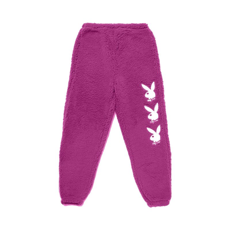 Pantalones Playboy Bunny Leg Sherpa Sweat Mujer Morados Oscuro | 5203-SNBRZ