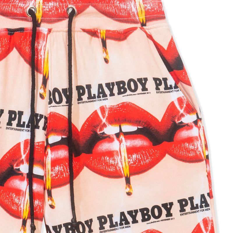 Pantalones Playboy Lips Print Oversized Jogger Mujer Rojos Naranjas | 0321-BGAUD