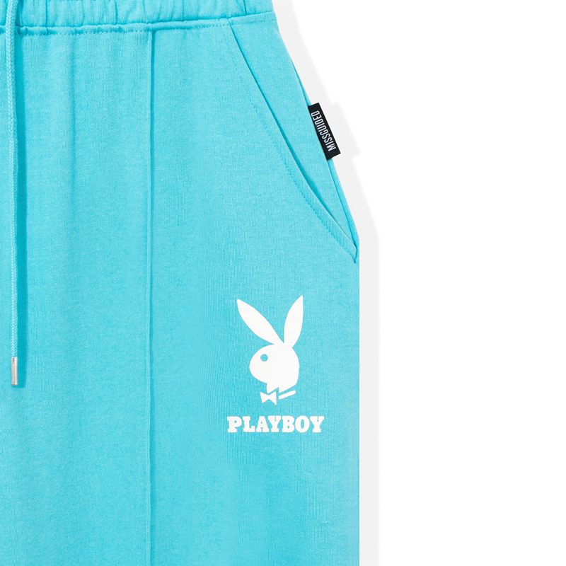 Pantalones Playboy Logo Sweats Mujer Azules Claro | 2750-NAKDY