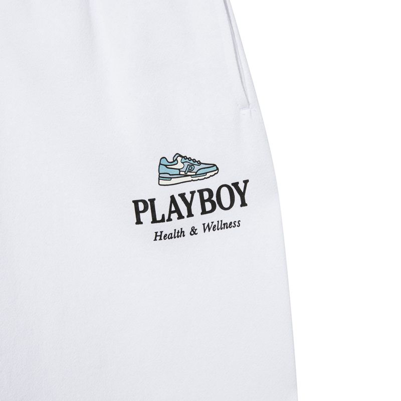 Pantalones Playboy Oversized Sweats Mujer Blancos | 1754-FSDXI