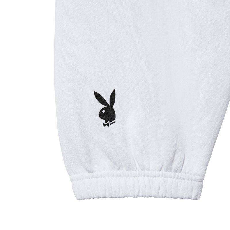 Pantalones Playboy Oversized Sweats Mujer Blancos | 1754-FSDXI