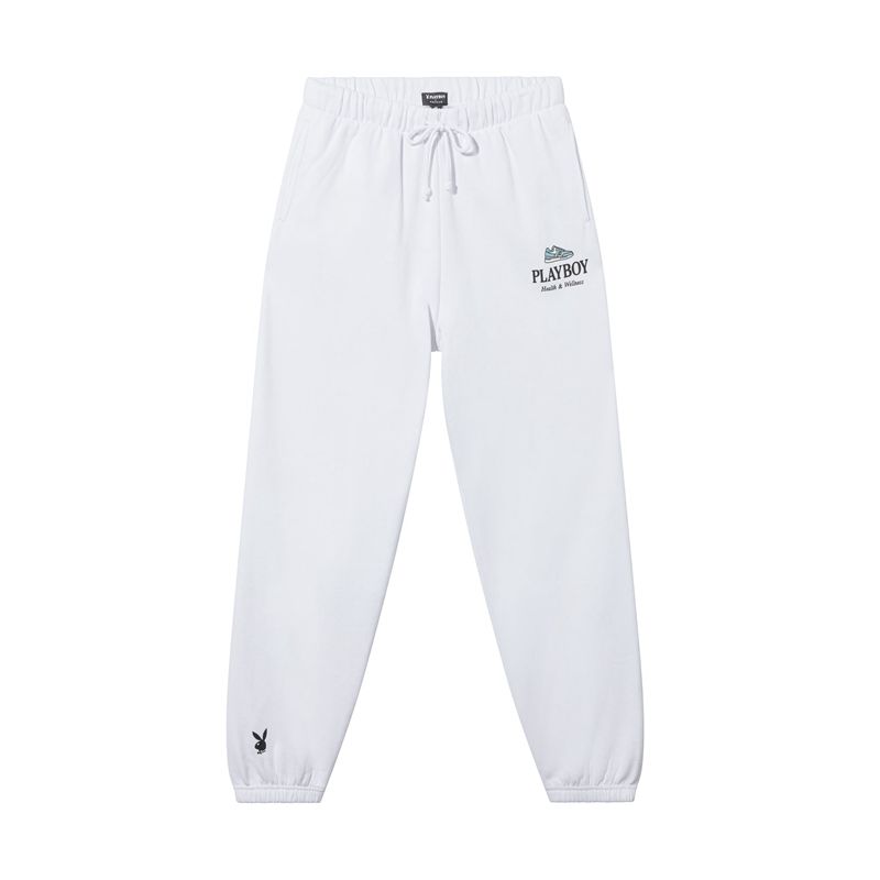 Pantalones Playboy Oversized Sweats Mujer Blancos | 1754-FSDXI