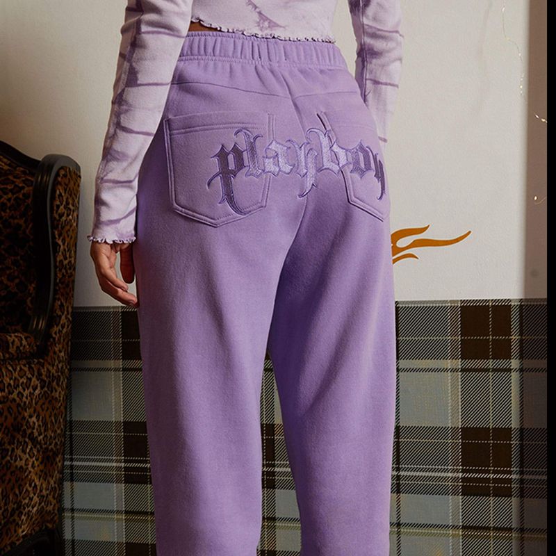 Pantalones Playboy Purple Masthead Sweat Mujer Morados | 1475-RHVPG