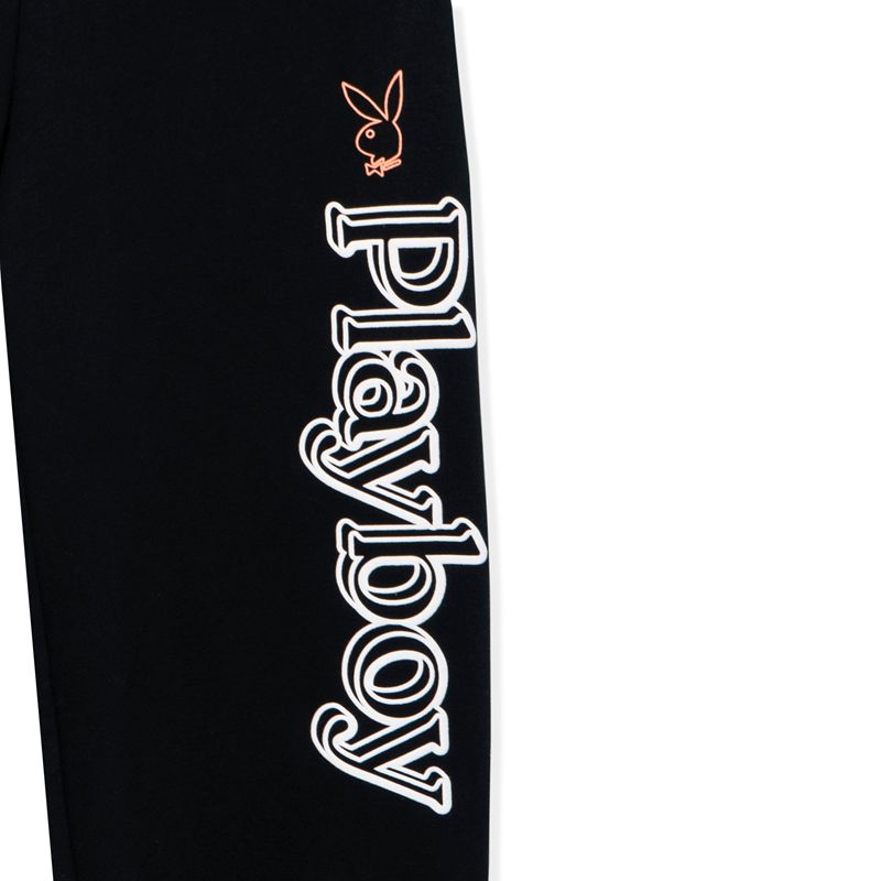 Pantalones Playboy Smile Club Sweats Mujer Negros | 6132-ECIGQ