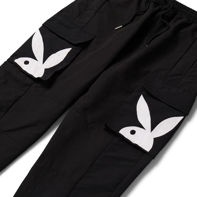 Pantalones Playboy Windbreakers Hombre Negros | 7563-AKYEZ