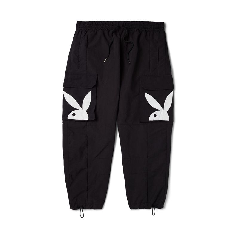 Pantalones Playboy Windbreakers Hombre Negros | 7563-AKYEZ