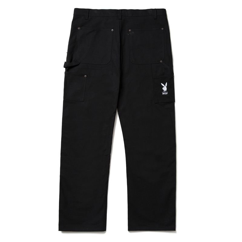 Pantalones Playboy X Huf Vvs Rabbit Head Hombre Negros | 6493-IYBKJ