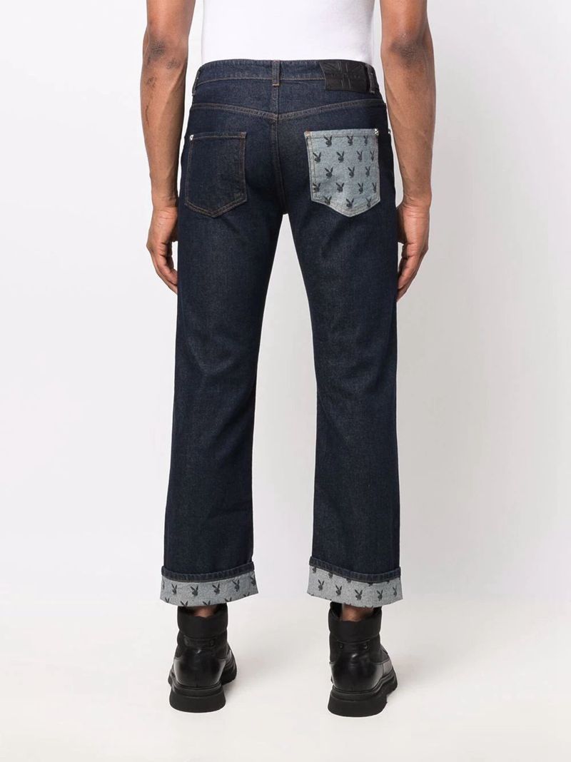 Pantalones Playboy X John Richmond Dark Blue Hombre Azules Oscuro | 4617-TUFKE