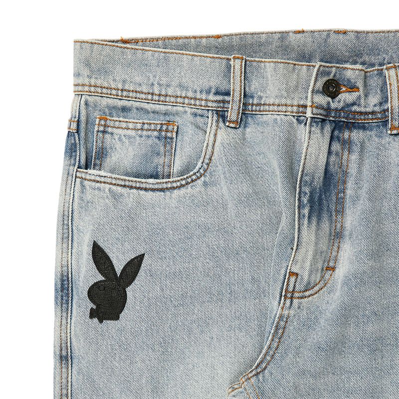 Pantalones Playboy X Pleasures Bunny Applique Denim Hombre Grises | 3946-LBVZE