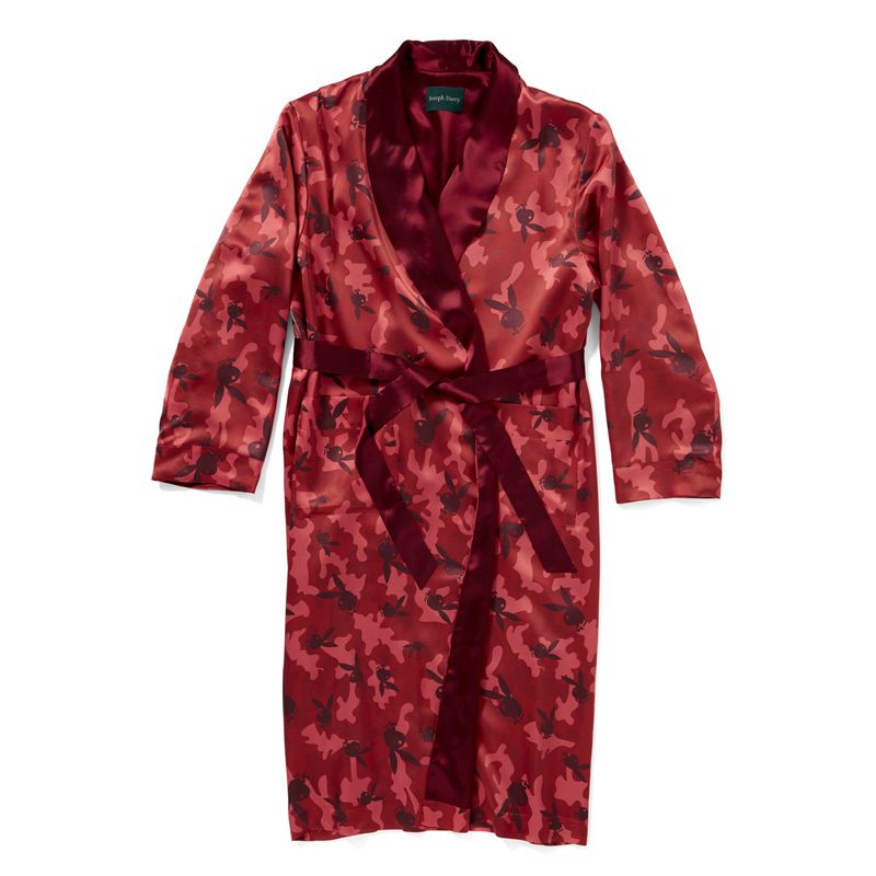 Ropa De Casa Playboy Duke + Dexter Silk Camo Robe Hombre Rojos | 9245-DBHJO