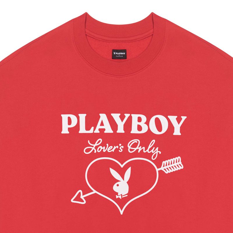 Ropa De Casa Playboy Love Club Crew Mujer Rojos | 7812-USCID